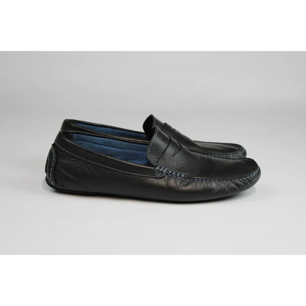 Donald J Pliner Men Vinnietc Leather Penny Loafer Driving Shoes Black Size 11